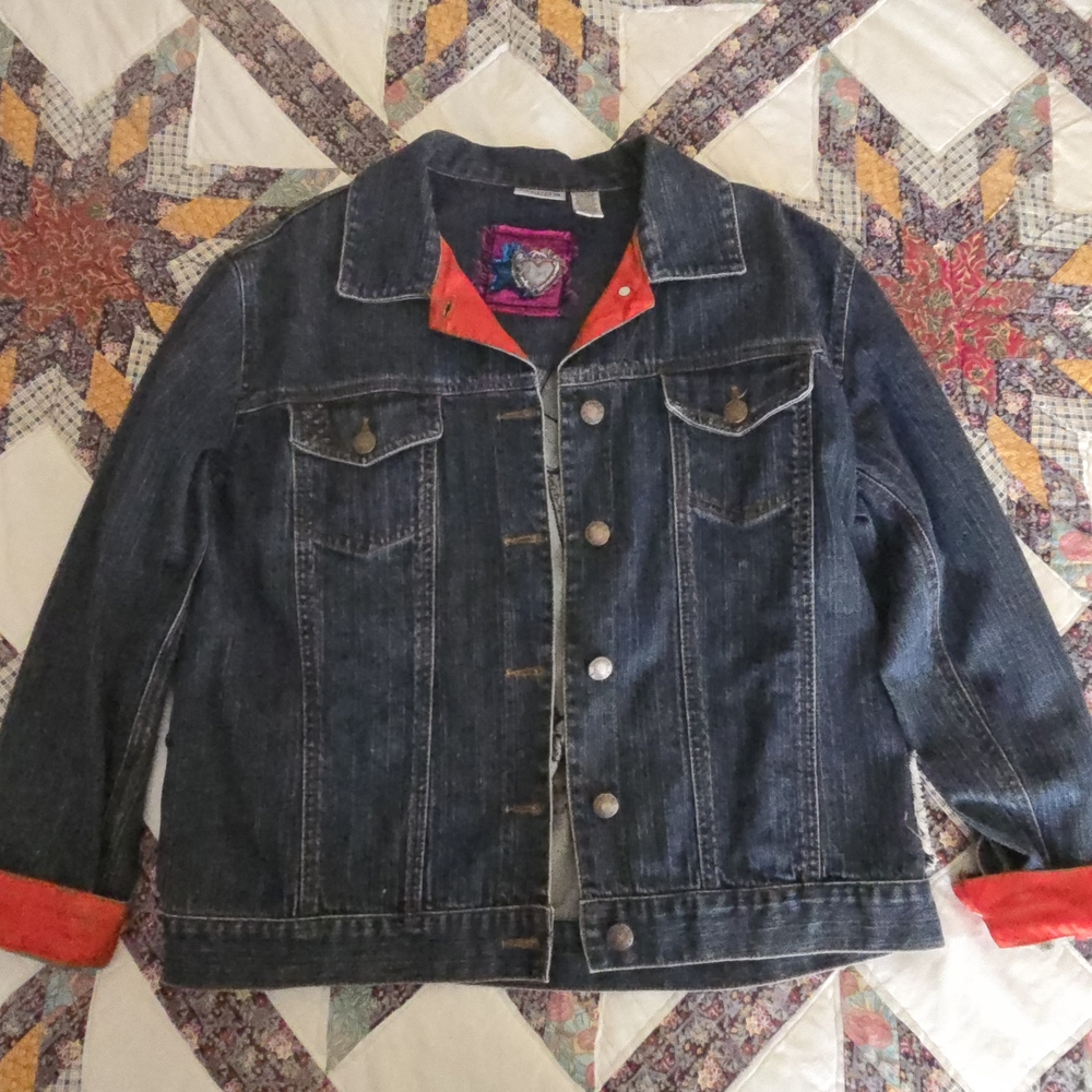 Denim Jacket Chicos Embellished Size 1